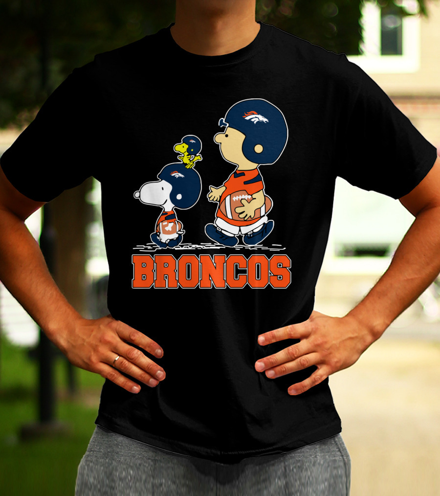 Snoopy And Broncos Football Fans Team Spirit T-Shirt