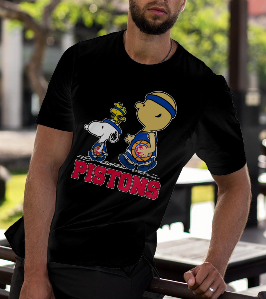 Pistons Basketball Snoopy And Woodstock Detroit Fans T-Shirt