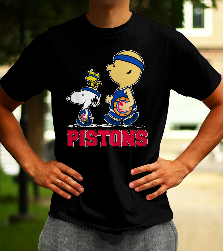 Pistons Basketball Snoopy And Woodstock Detroit Fans T-Shirt