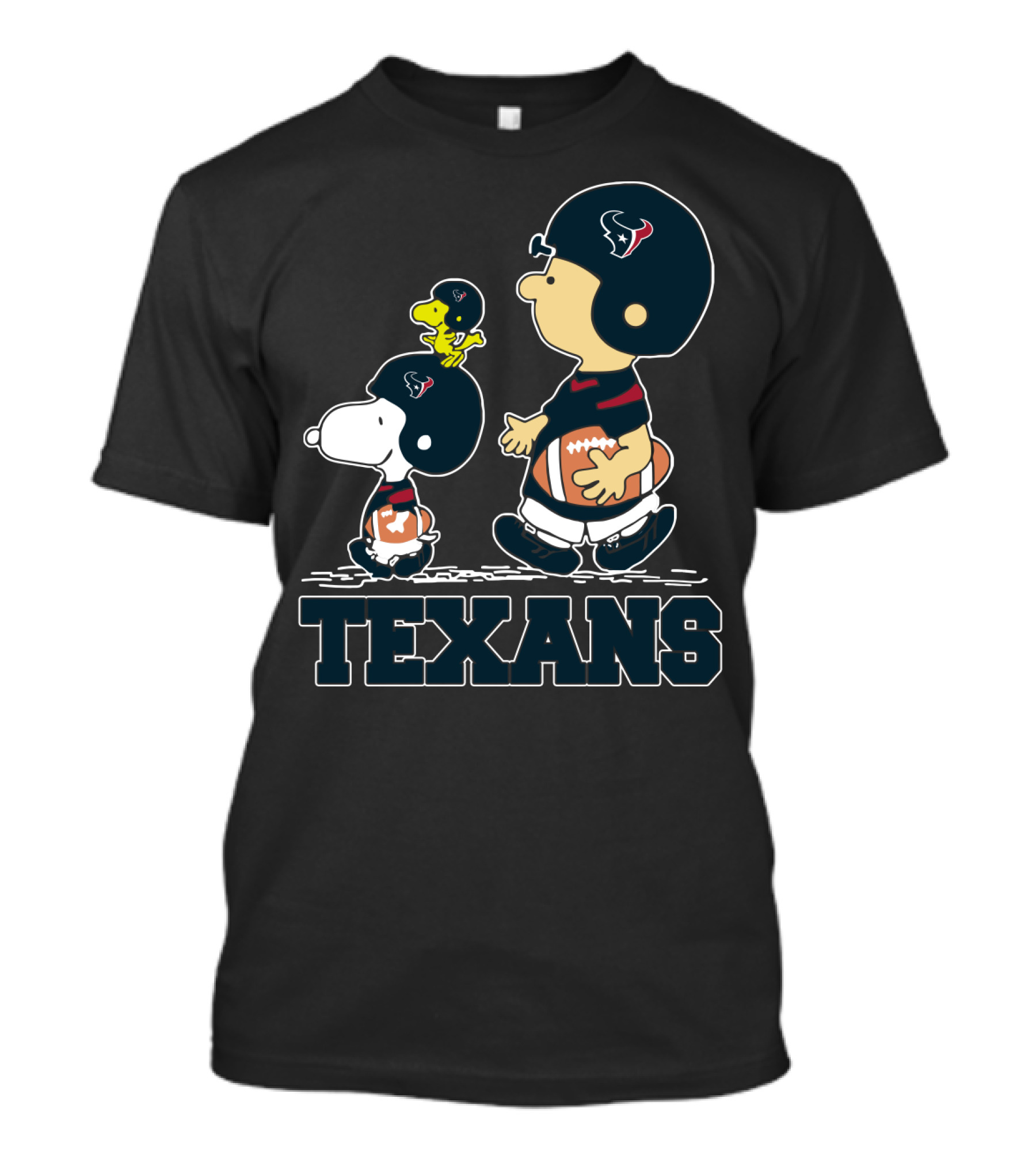Snoopy And Woodstock Houston Texans Football Fans T-Shirt