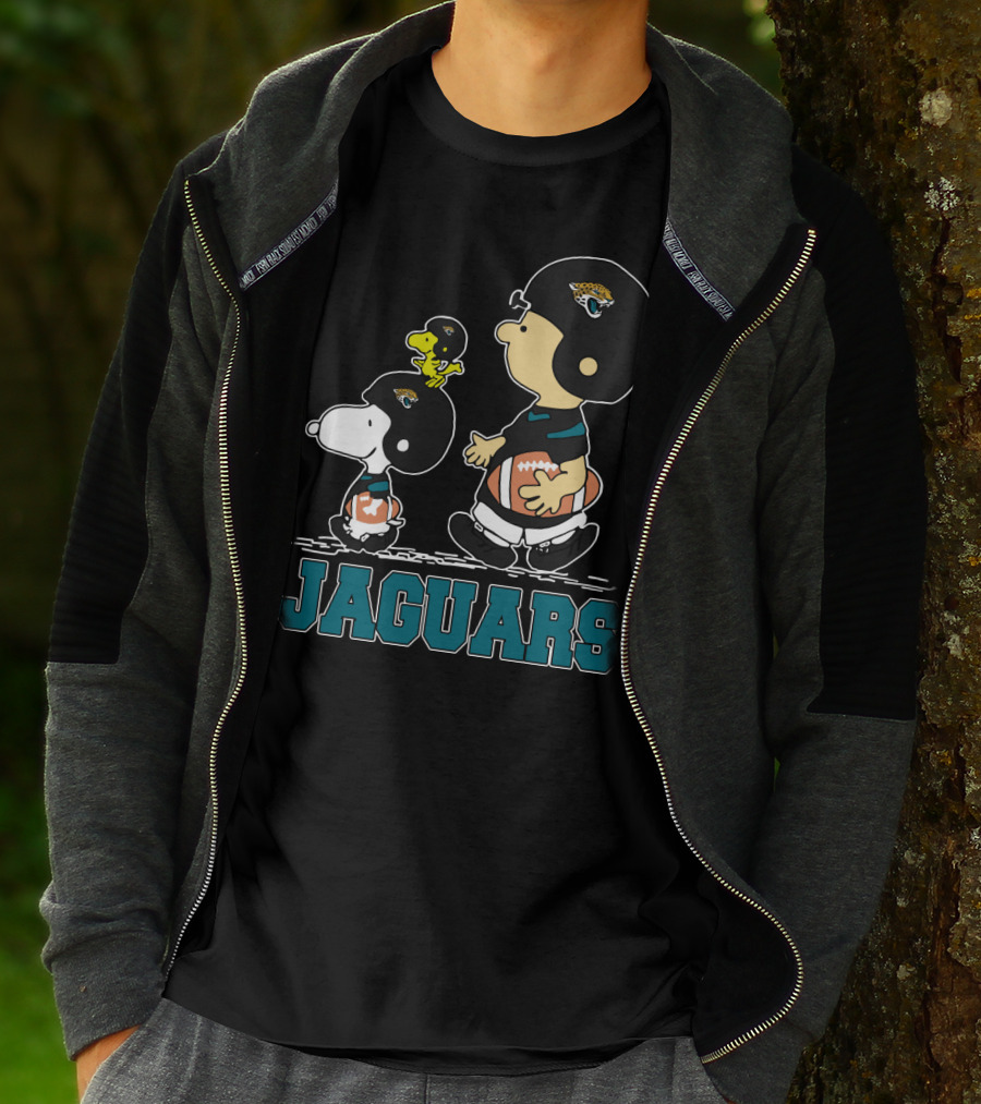 Snoopy Woodstock Jaguars Football Fans Peanuts Jacksonville T-Shirt