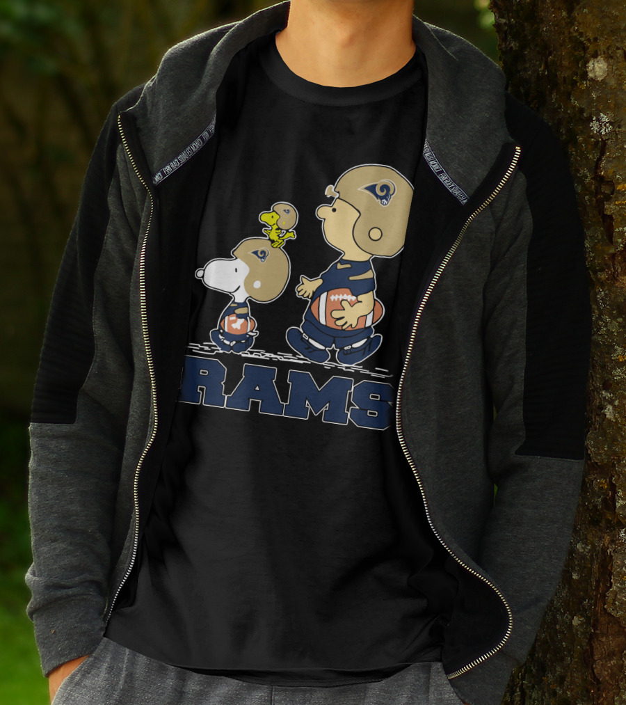 Snoopy And Los Angeles Rams Football Fans T-Shirt
