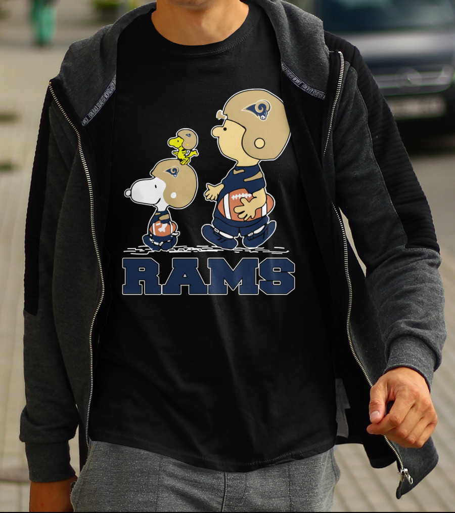 Snoopy And Los Angeles Rams Football Fans T-Shirt