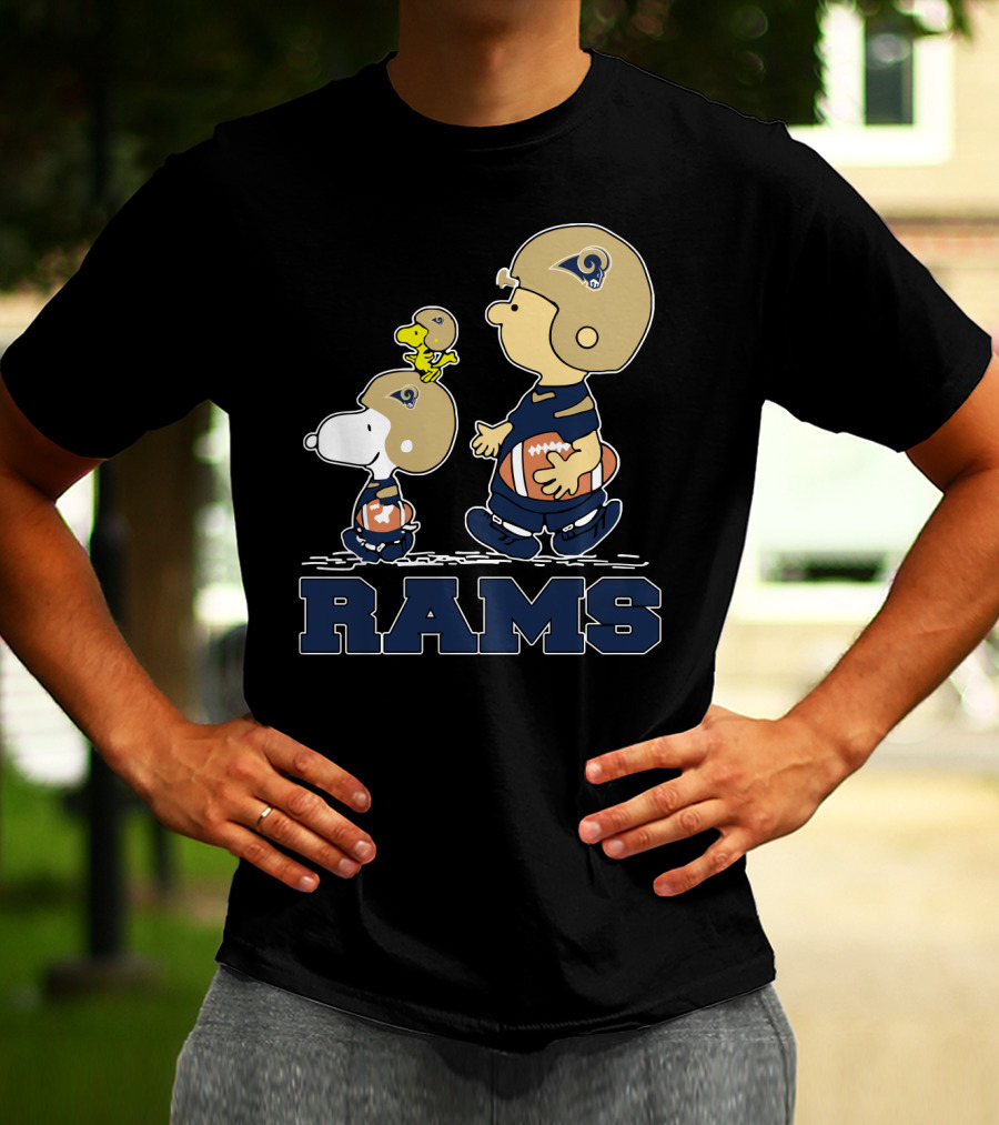 Snoopy And Los Angeles Rams Football Fans T-Shirt