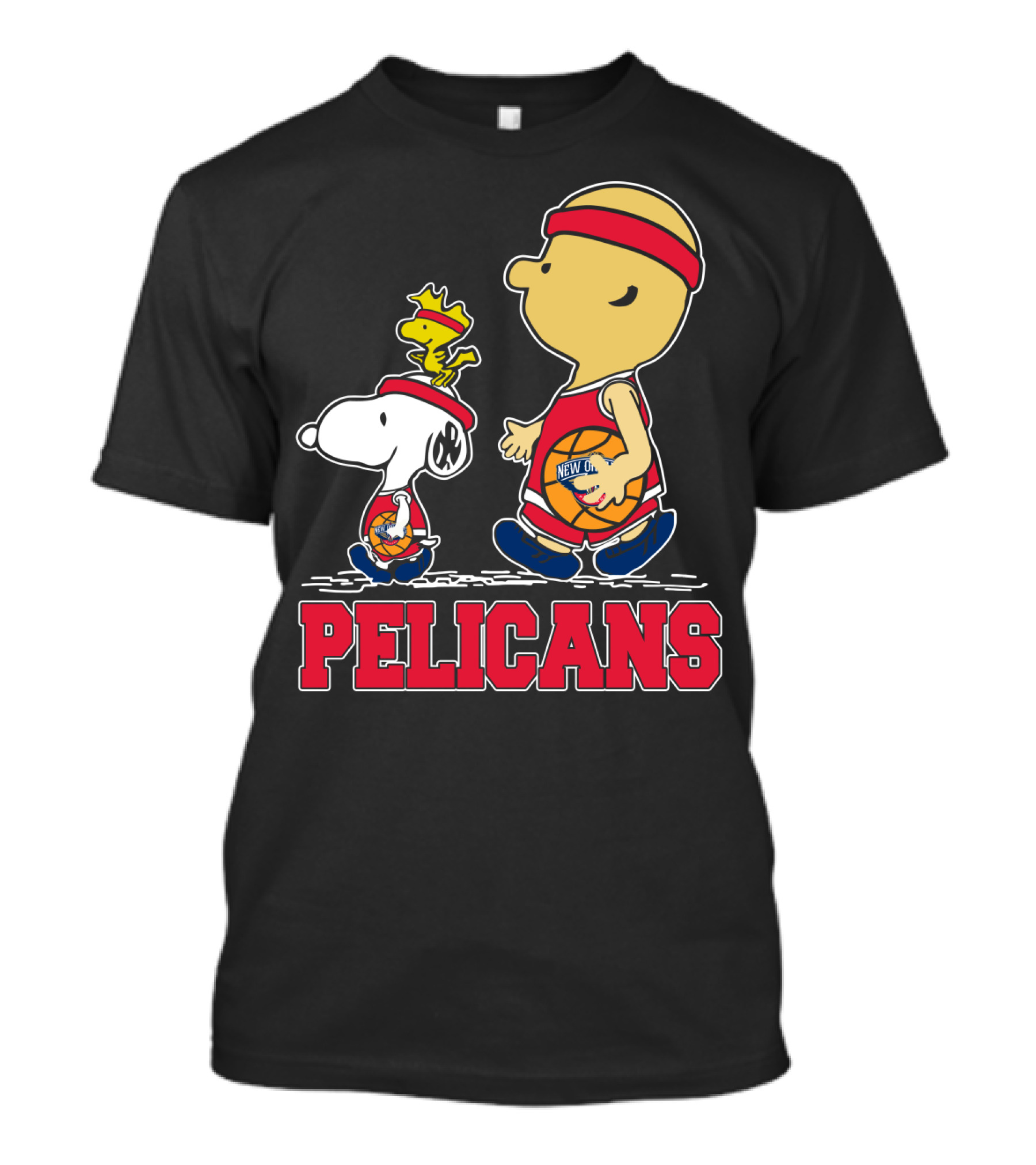 Snoopy Woodstock New Orleans Pelicans Basketball Fans Peanuts T-Shirt