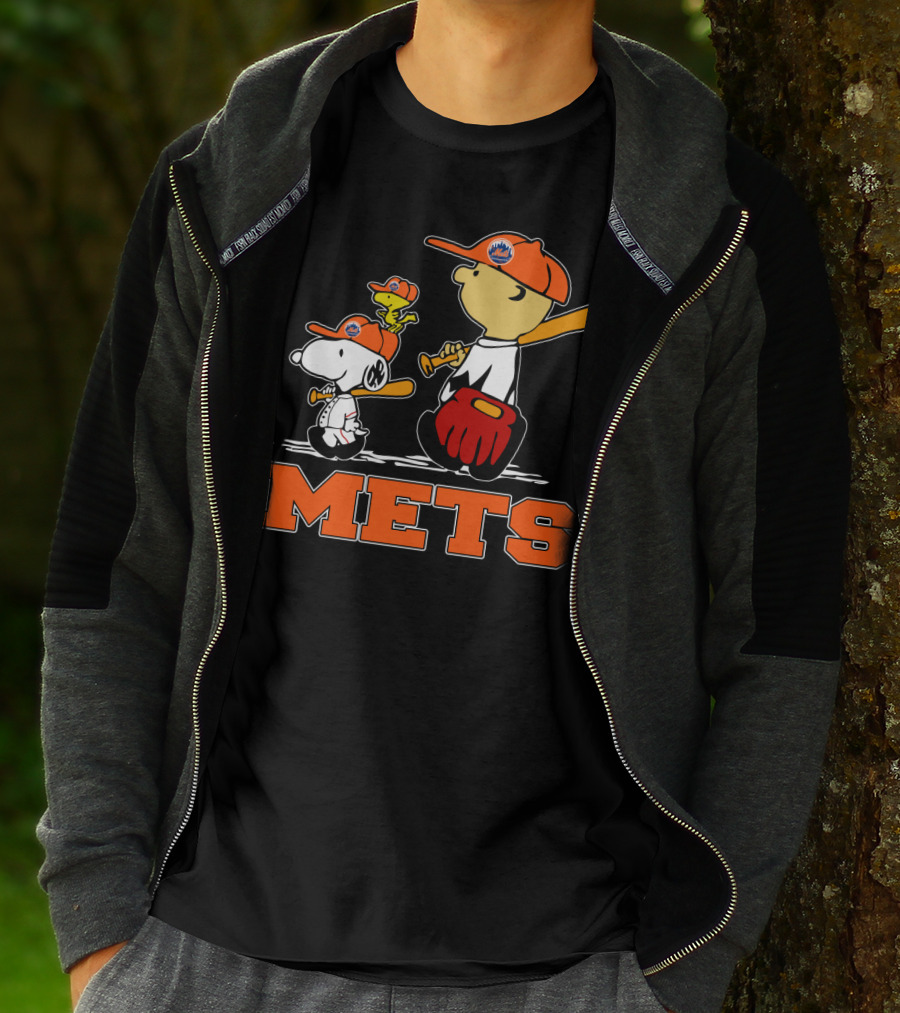 Snoopy Woodstock And New York Mets Baseball Fans T-Shirt
