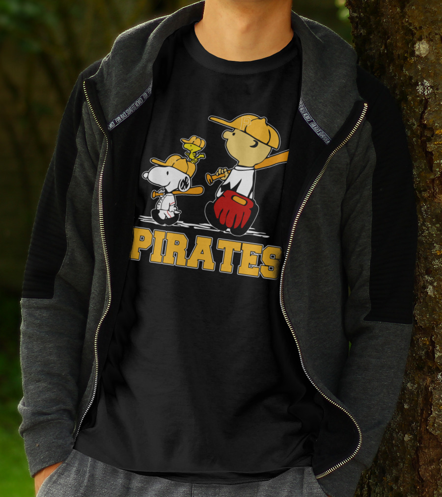 Snoopy Woodstock Pirates Baseball Fan Gear T-Shirt
