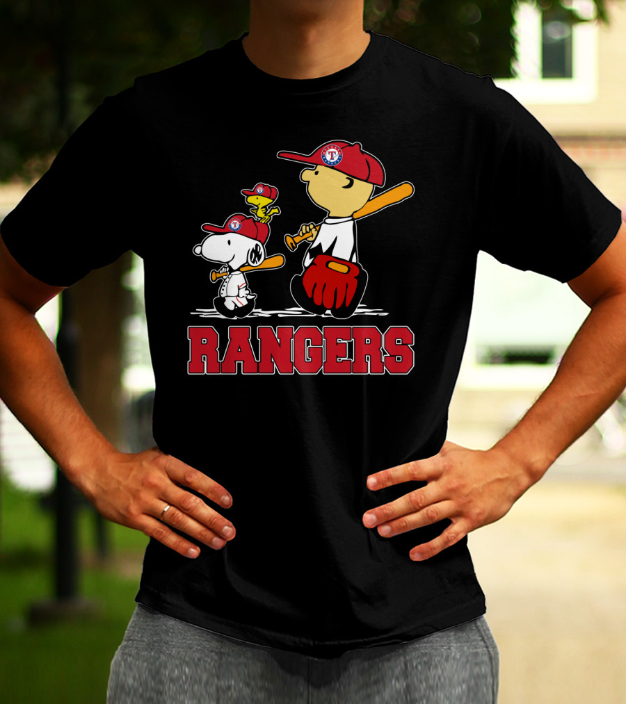 Snoopy Woodstock Texas Rangers Fans Team Spirit T-Shirt