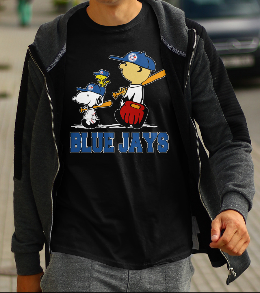 Snoopy Woodstock And Blue Jays Baseball Fans T-Shirt