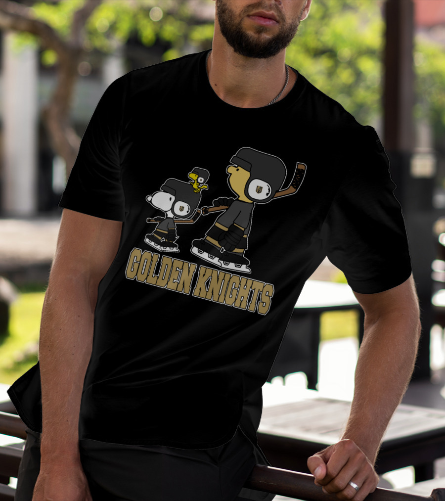 Snoopy And Woodstock Vegas Golden Knights Hockey Fans T-Shirt