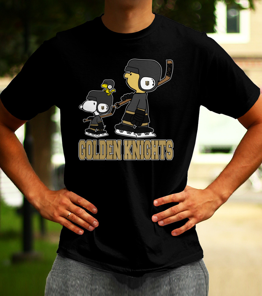Snoopy And Woodstock Vegas Golden Knights Hockey Fans T-Shirt