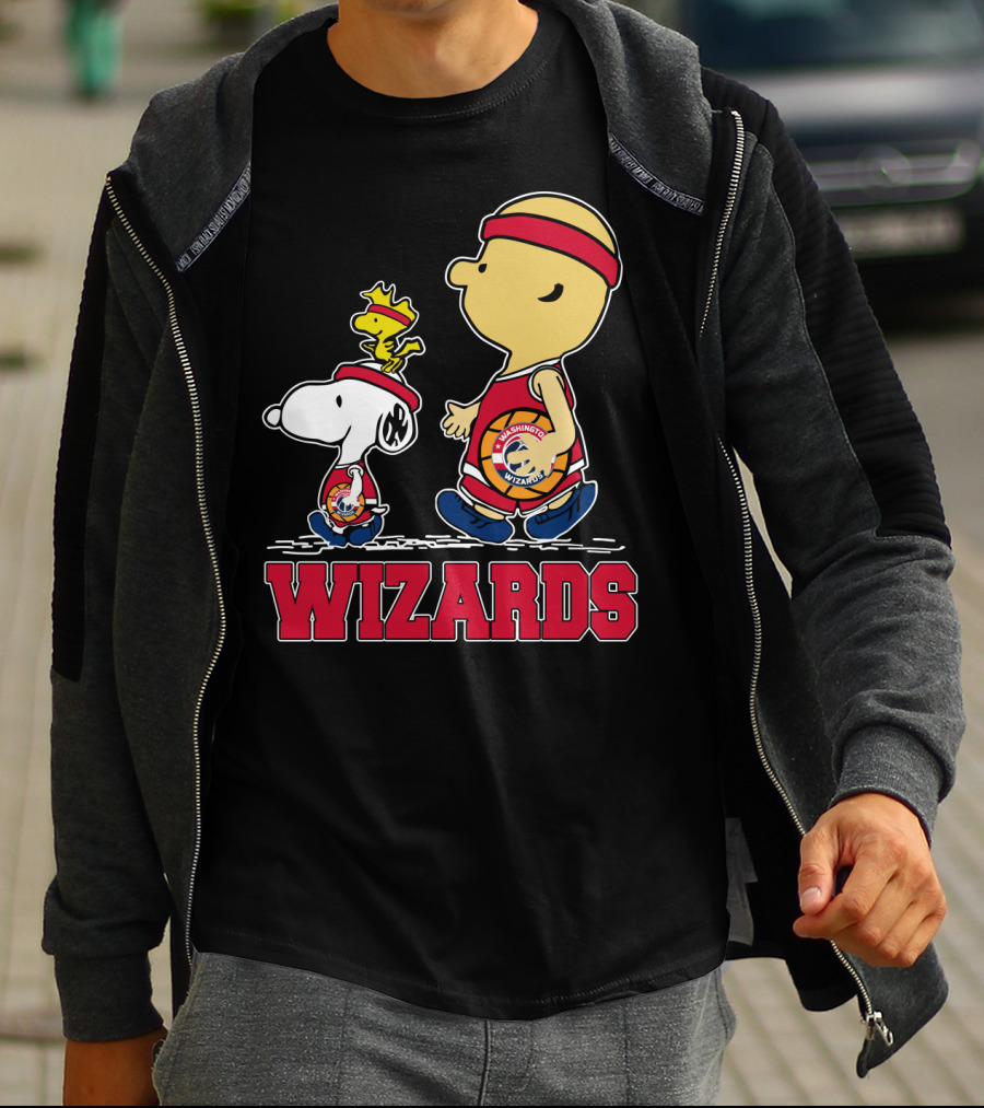 Wizards Snoopy And Woodstock With Basketball Team T-Shirt