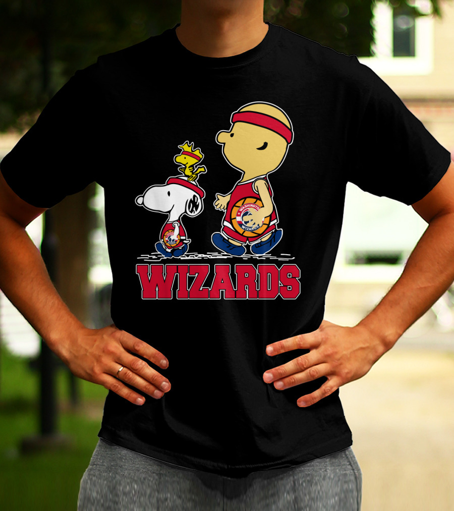 Wizards Snoopy And Woodstock With Basketball Team T-Shirt