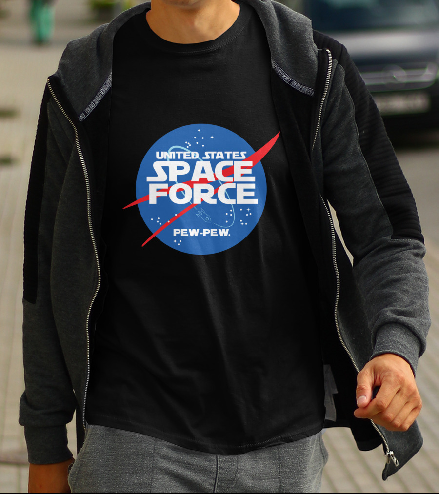 United States Space Force Pew Pew Parody NASA T-Shirt
