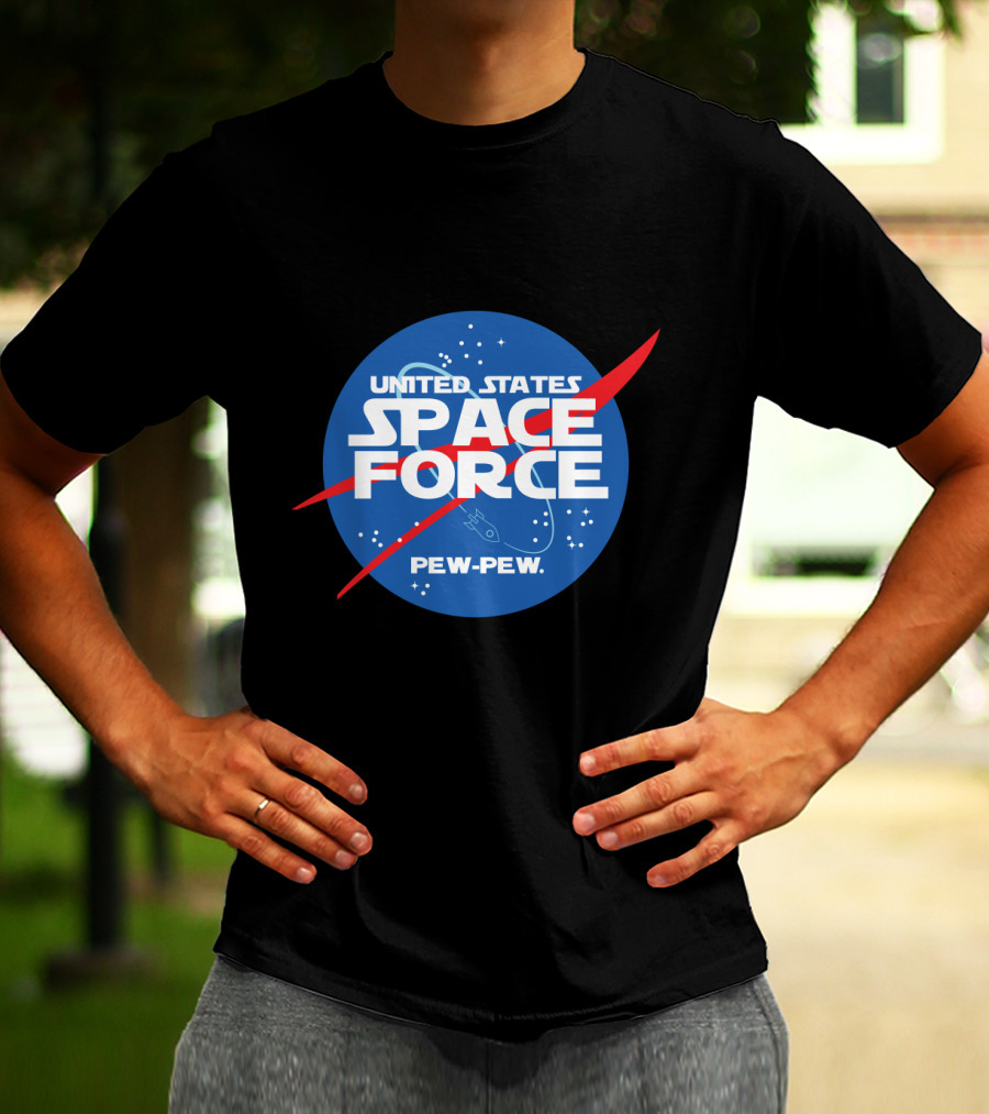 United States Space Force Pew Pew Parody NASA T-Shirt