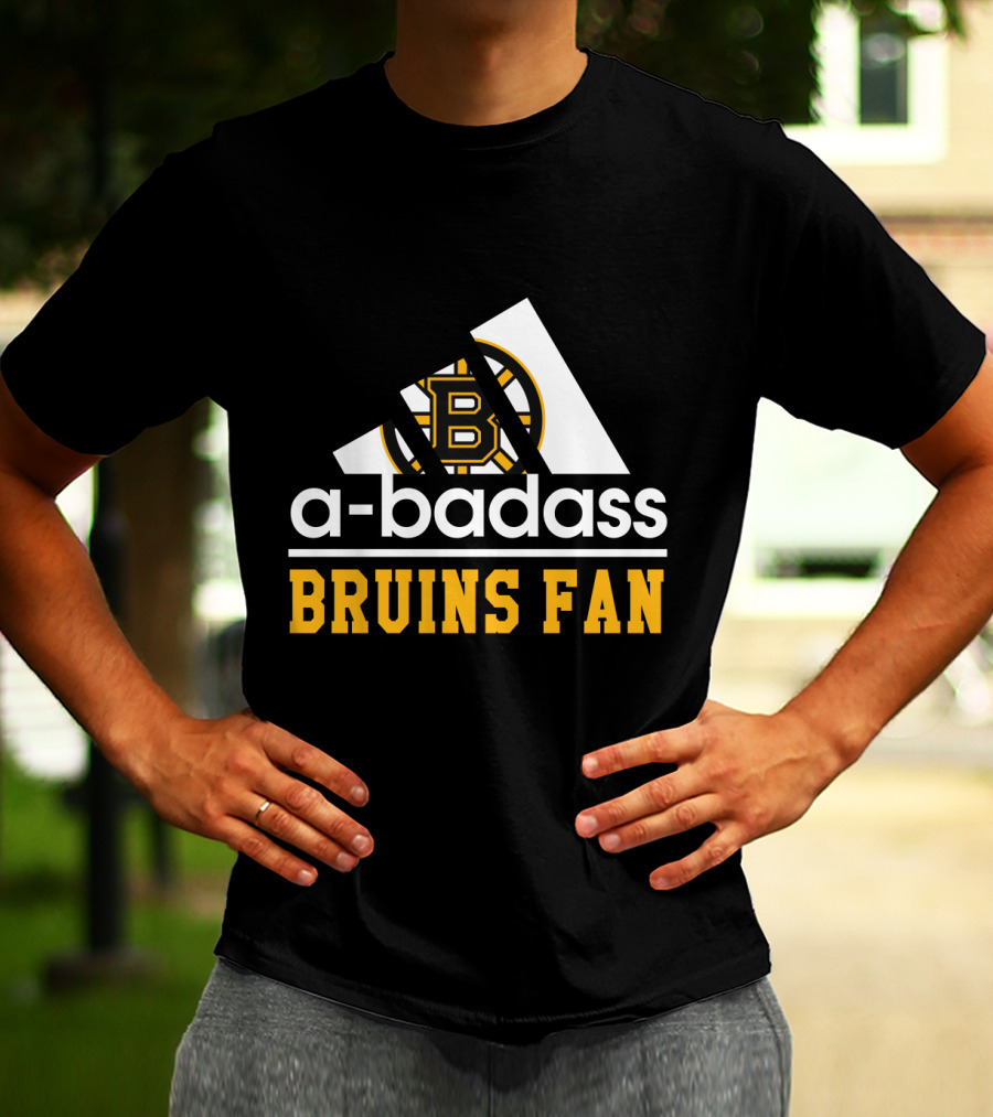 Boston Bruins Fan A-Badass Logo Black And Gold T-Shirt