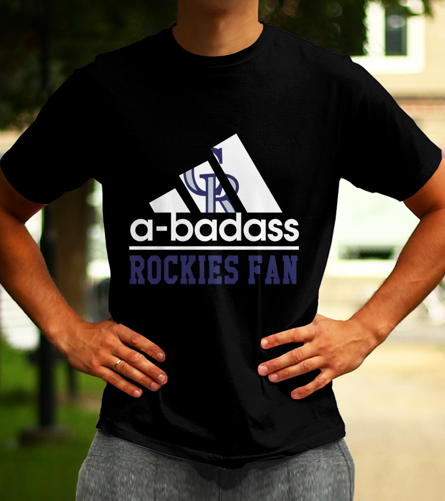 Colorado Rockies GR Logo A-Badass Rockies Fan T-Shirt