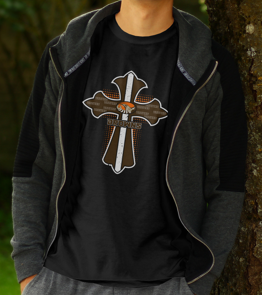 Browns Cross For Jesus And Cleveland Browns Fans T-Shirt