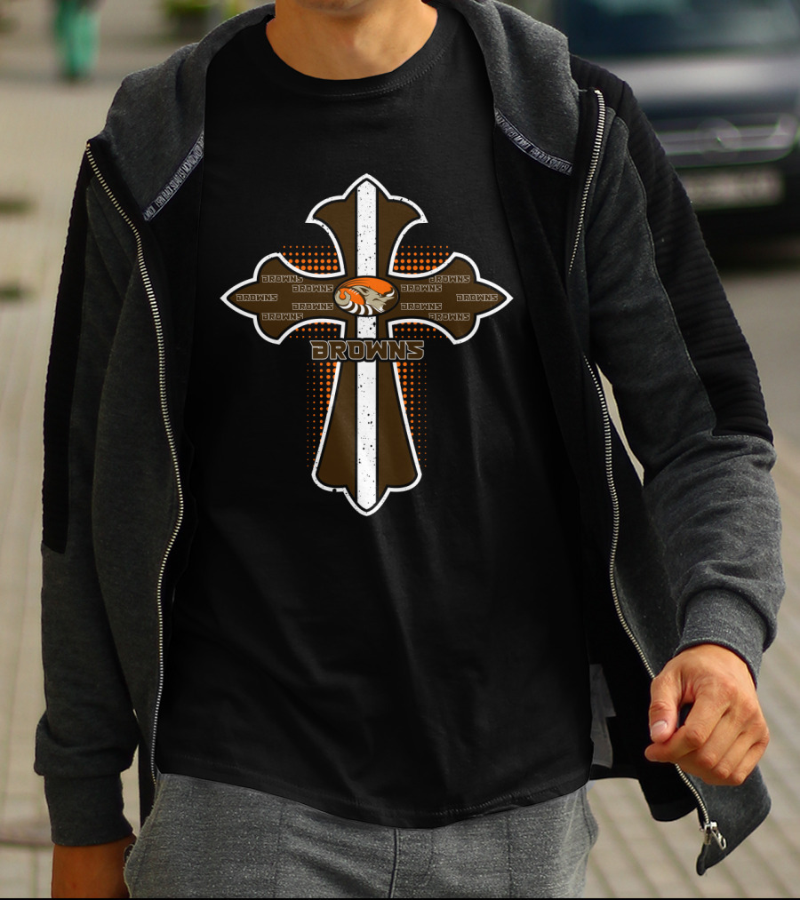 Browns Cross For Jesus And Cleveland Browns Fans T-Shirt