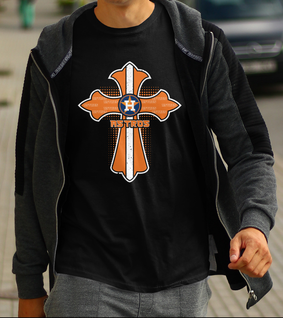 Houston Astros Cross Symbol For Jesus Fans T-Shirt