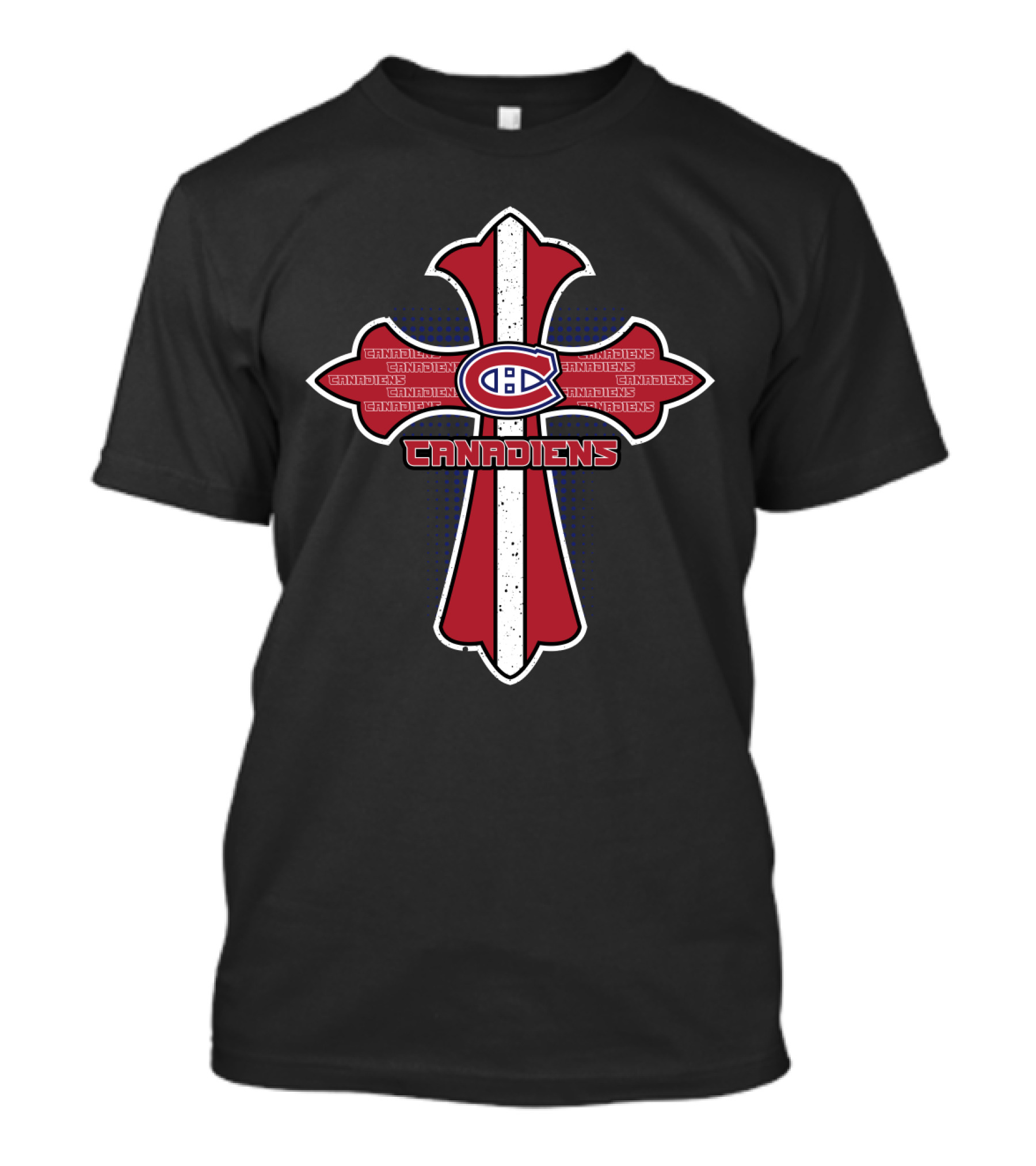 Cross With Montreal Canadiens Iconography For Fans T-Shirt