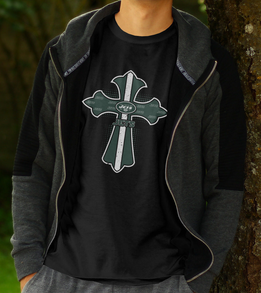 Cross Featuring New York Jets Logo And Fans T-Shirt