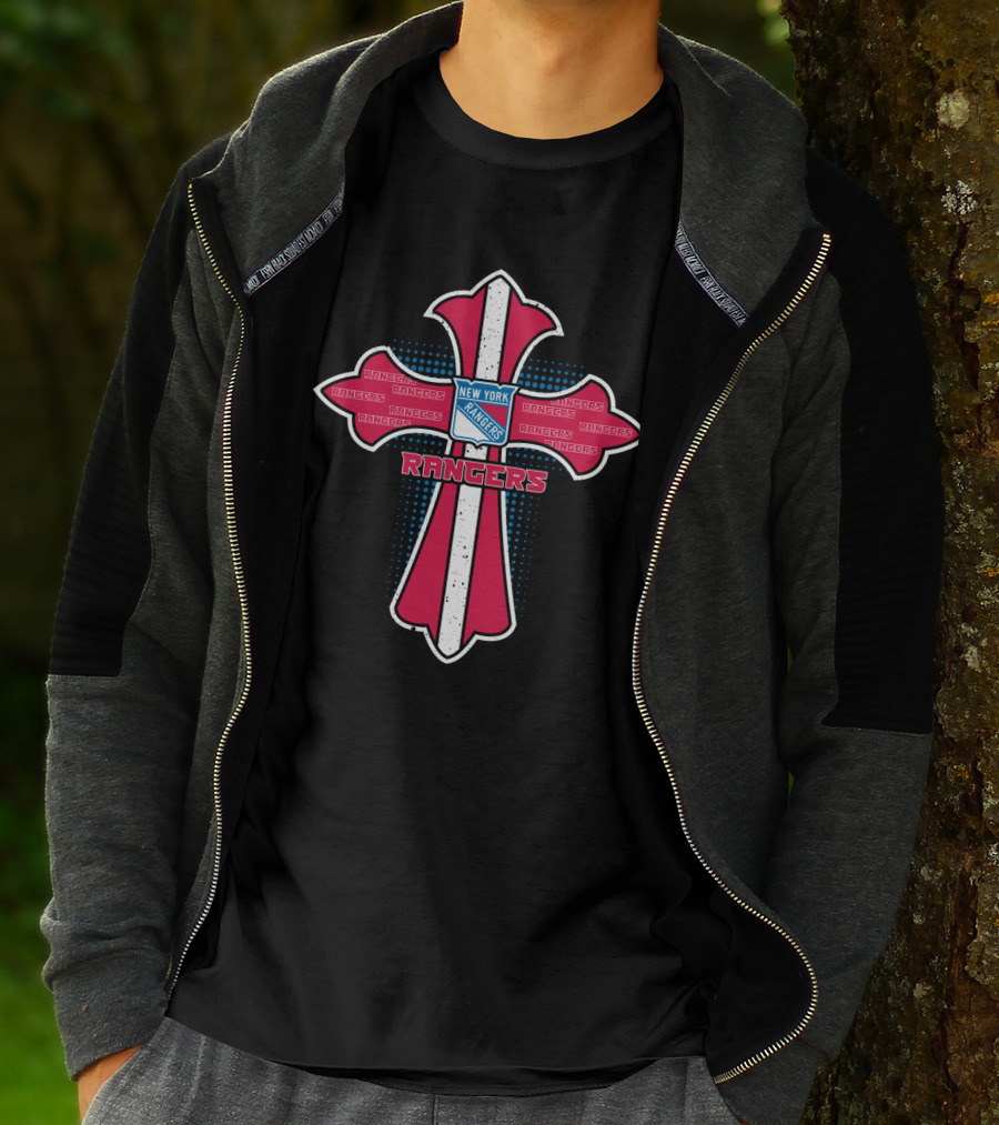 Cross Featuring New York Rangers Fans Rangers Rangers Rangers T-Shirt