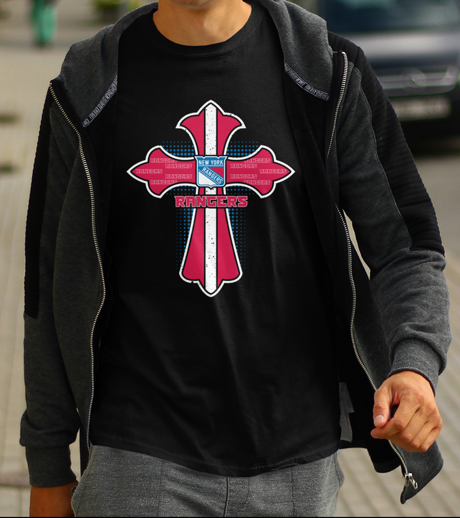 Cross Featuring New York Rangers Fans Rangers Rangers Rangers T-Shirt