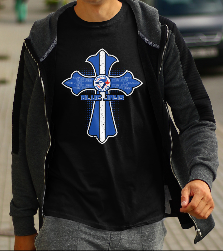 Toronto Blue Jays Fans Cross Featuring Blue Jays T-Shirt