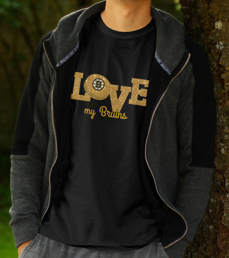Glitter Love My Bruins Boston Fans T-Shirt