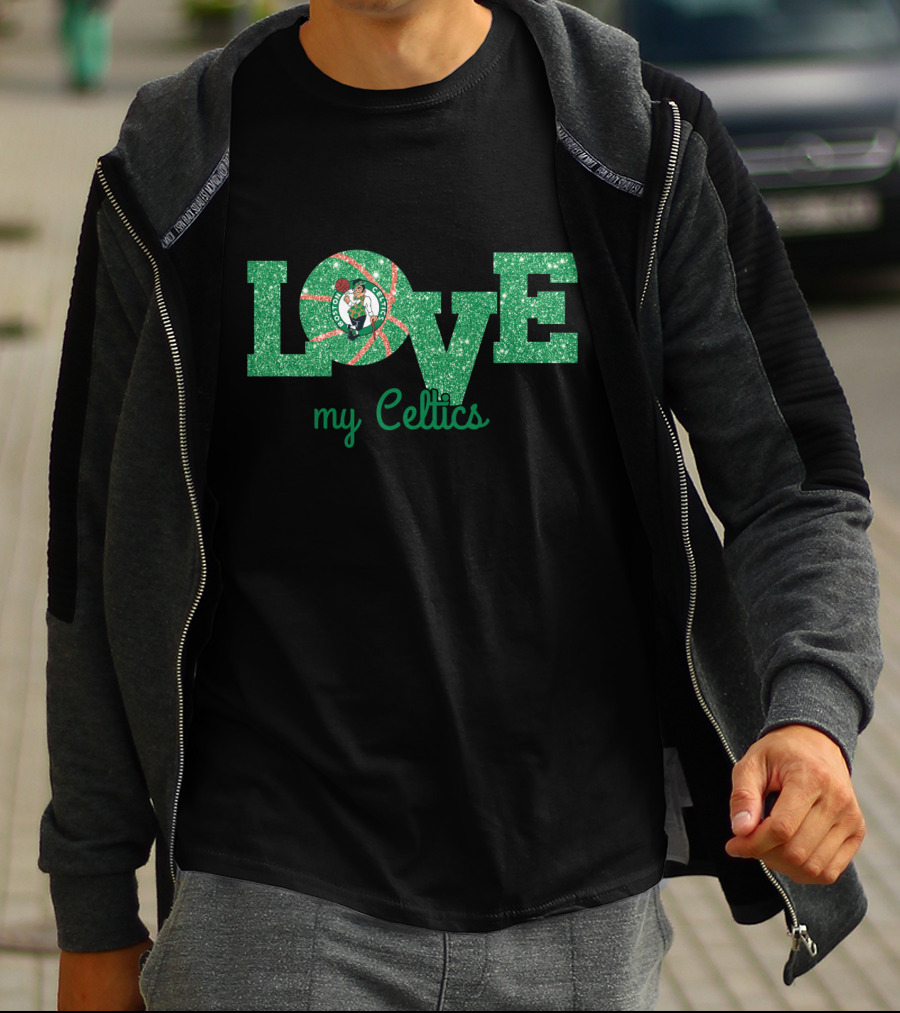 Glitter Love My Celtics Boston Celtics Fans T-Shirt