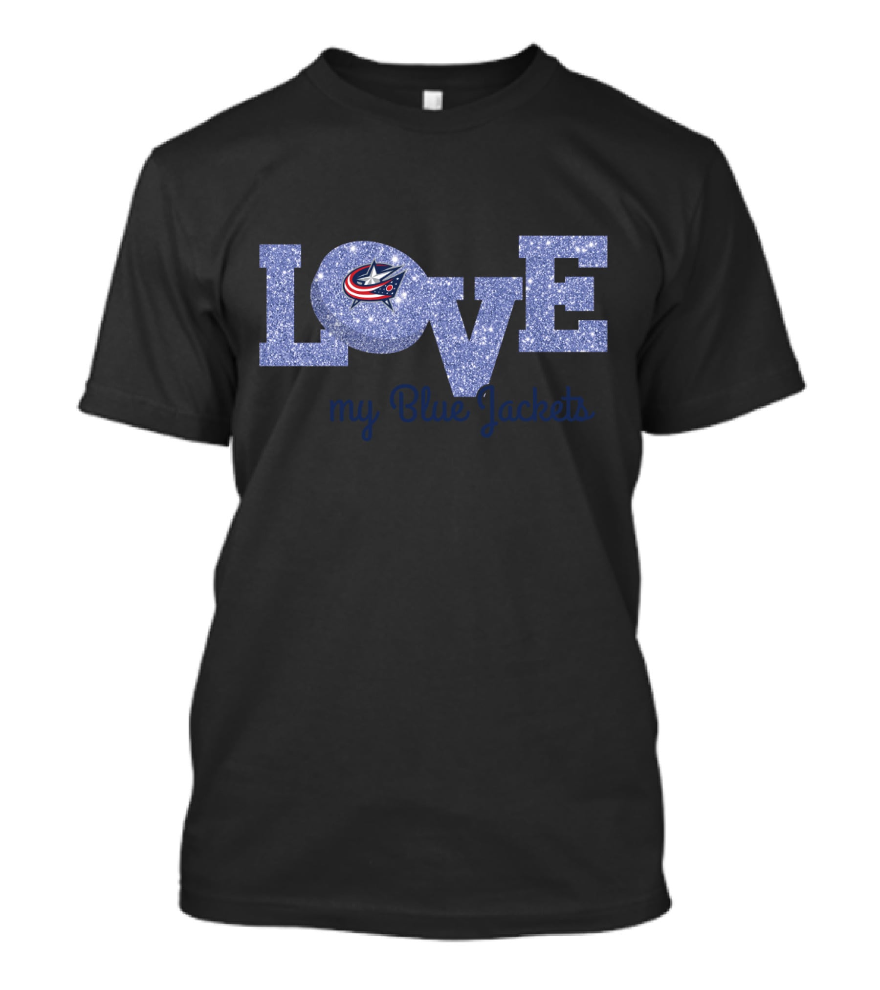 Glitter Love My Blue Jackets Columbus T-Shirt