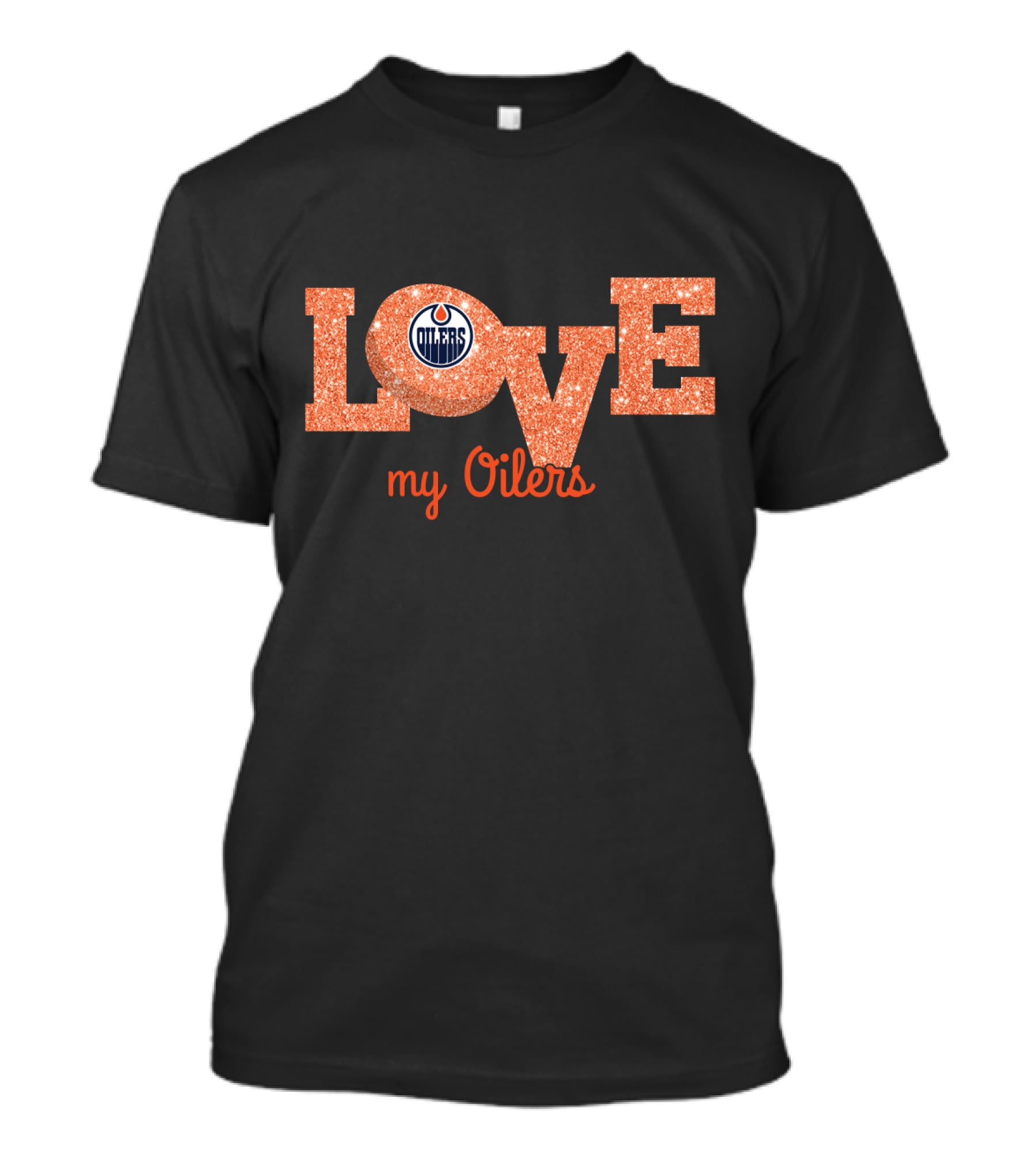 Edmonton Oilers Glitter Love My Oilers Fan T-Shirt