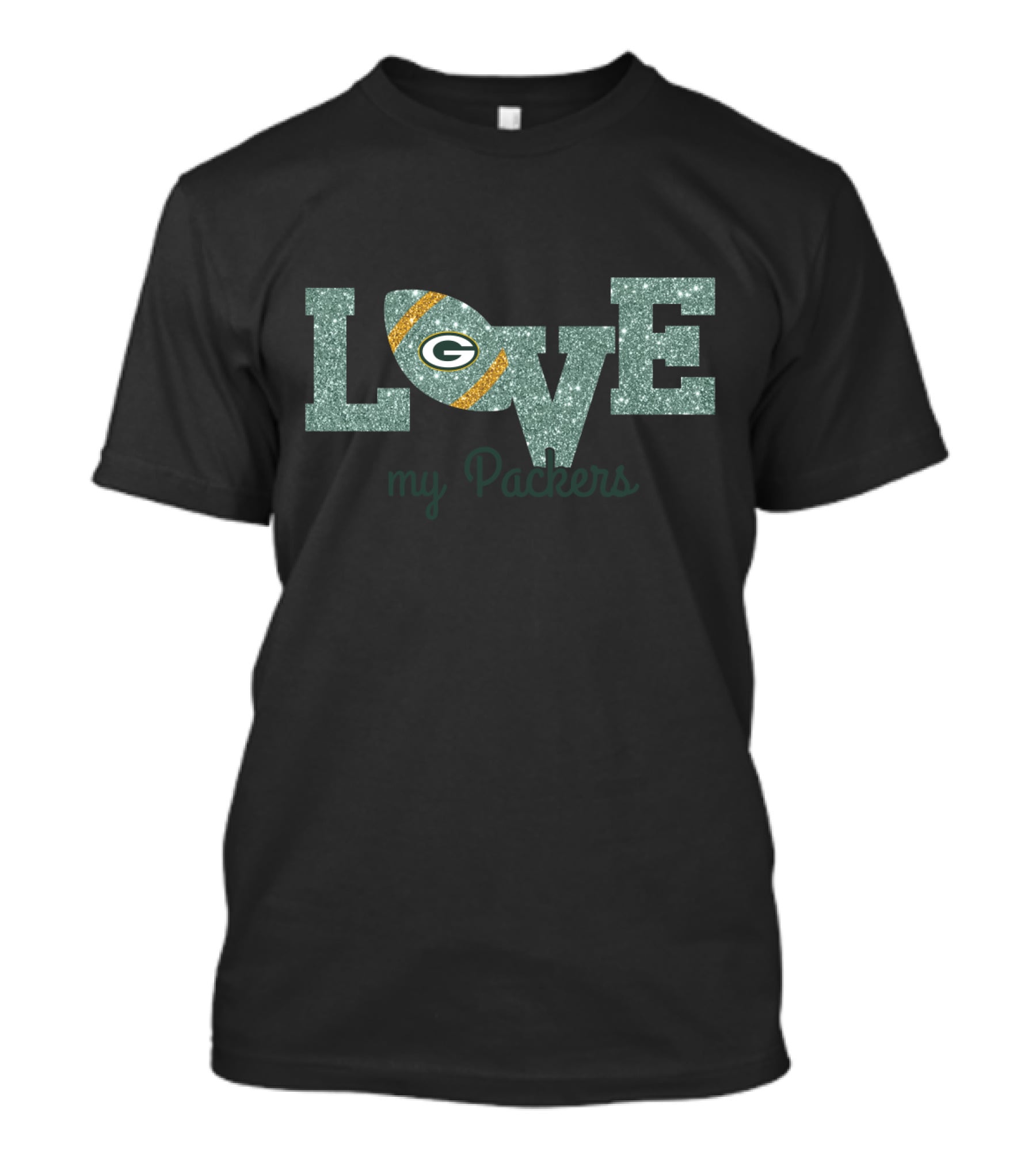 Glitter Love My Packers Green Bay Packers Fans T-Shirt