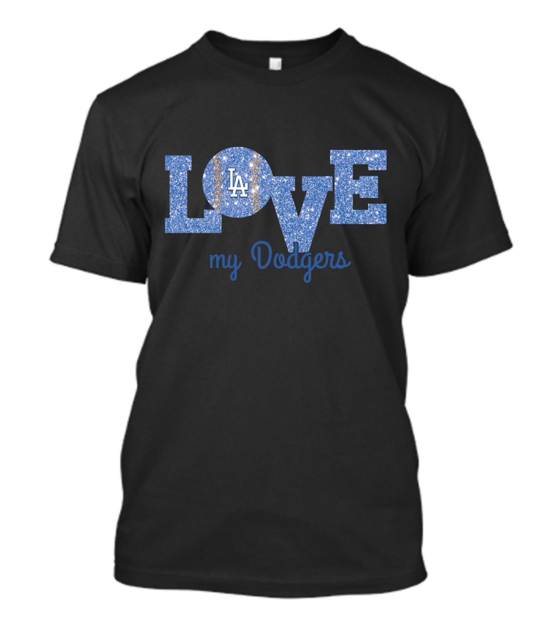 Glitter Love My Dodgers LA Sparkle Fans T-Shirt