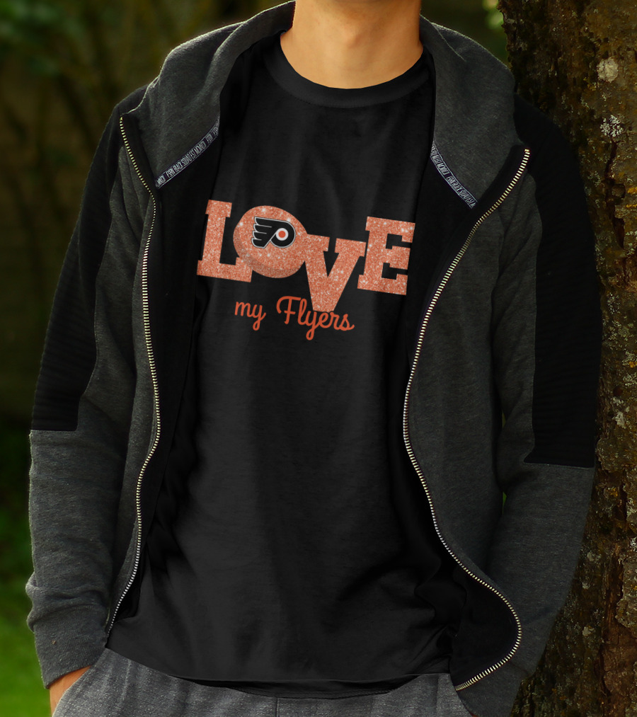 Philadelphia Flyers Glitter Love My Flyers Enthusiasts T-Shirt