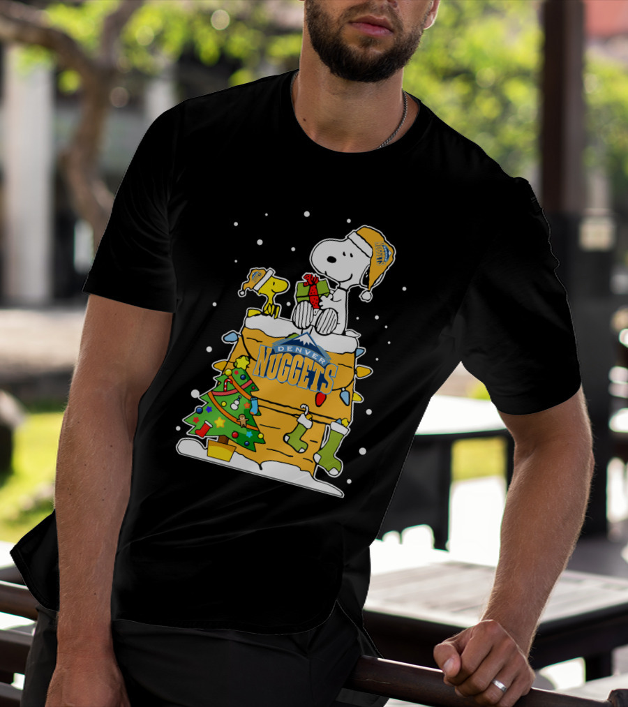Denver Nuggets Snoopy Christmas Holiday Peanuts Basketball Fan T-Shirt