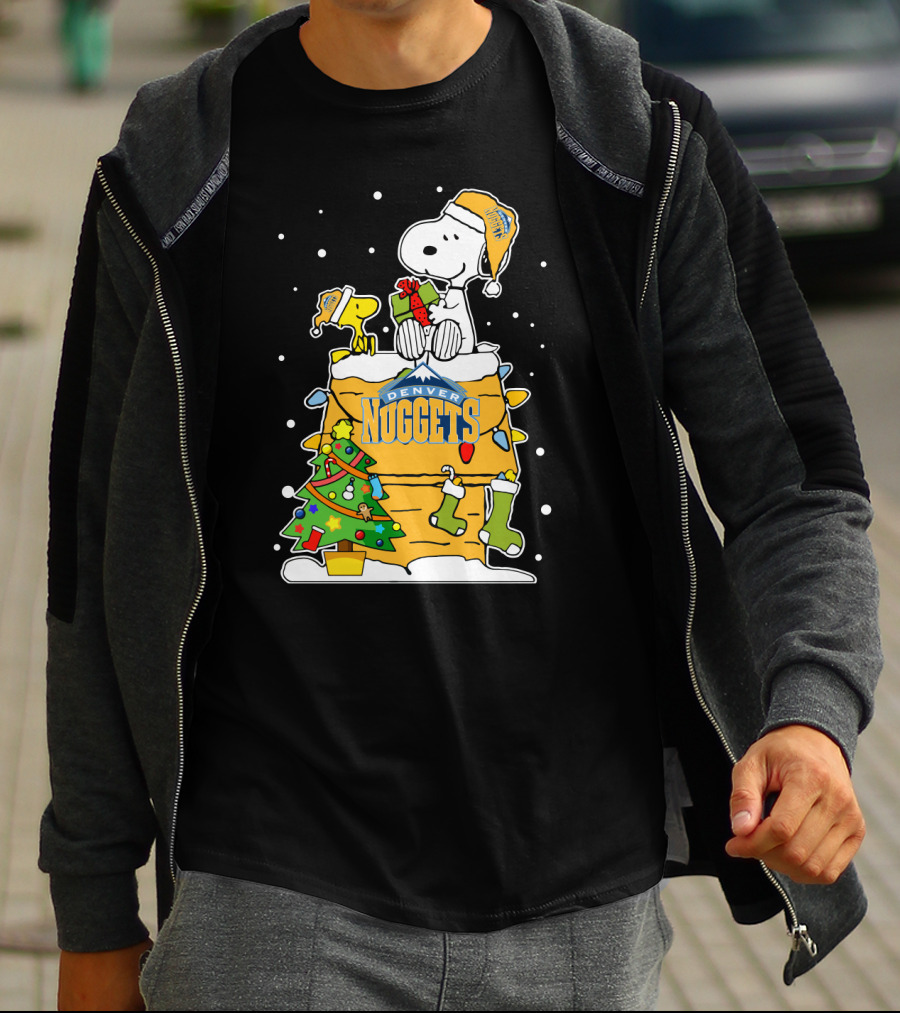 Denver Nuggets Snoopy Christmas Holiday Peanuts Basketball Fan T-Shirt