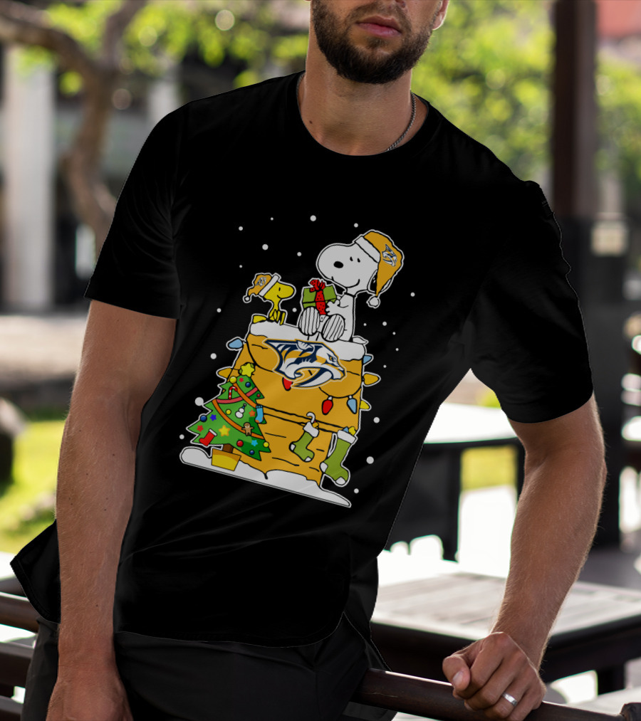 Nashville Predators Snoopy Christmas Celebration T-Shirt