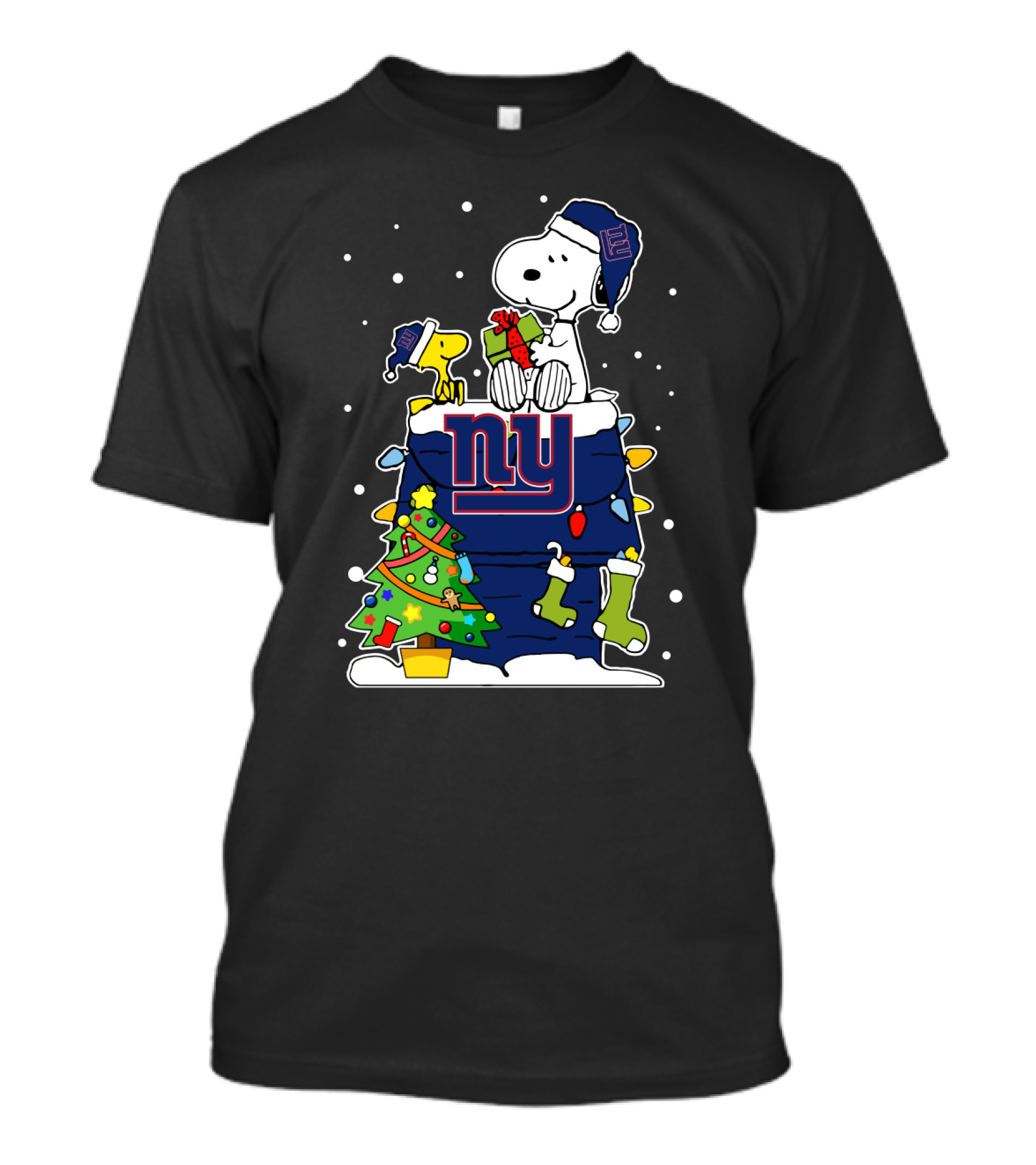 New York Giants Snoopy Christmas Peanuts Winter Football T-Shirt