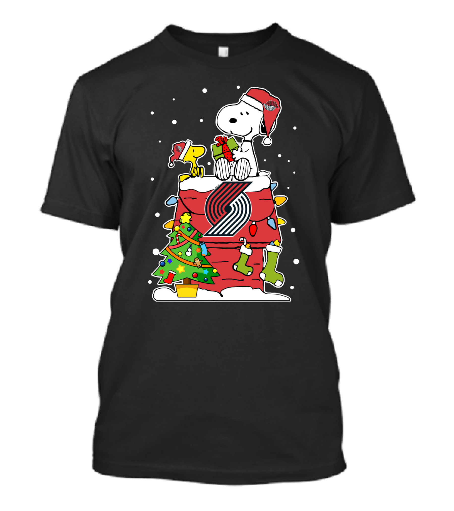 Portland Trail Blazers Snoopy Christmas Peanuts  Fan Holiday T-Shirt