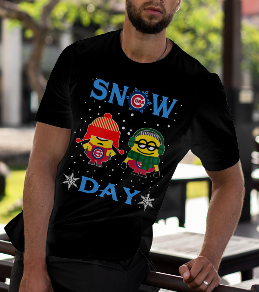 Chicago Cubs Snow Day With Minion Fans T-Shirt