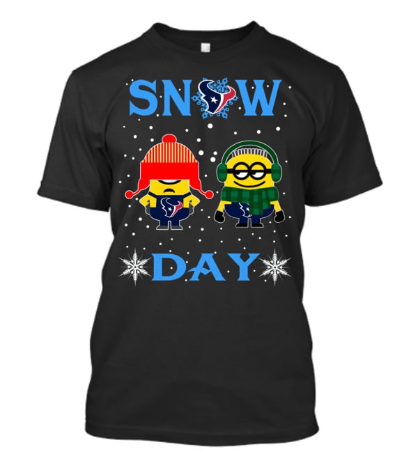 Snow Day Houston Texans Minion Fans Winter Style T-Shirt