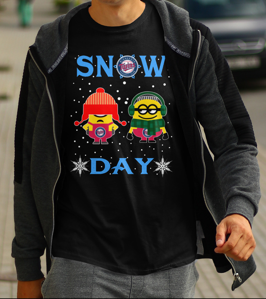 Snow Day Minnesota Twins Minion Fans Winter Baseball Fun T-Shirt
