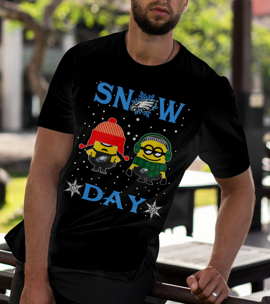 Snow Day Philadelphia Eagles Minion Winter Fun T-Shirt