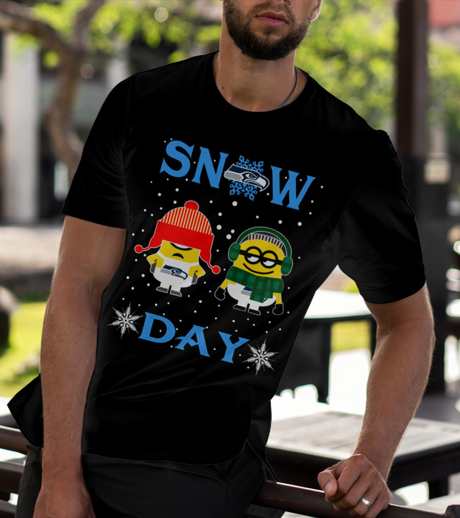 Snow Day Seattle Seahawks Minion Fans T-Shirt