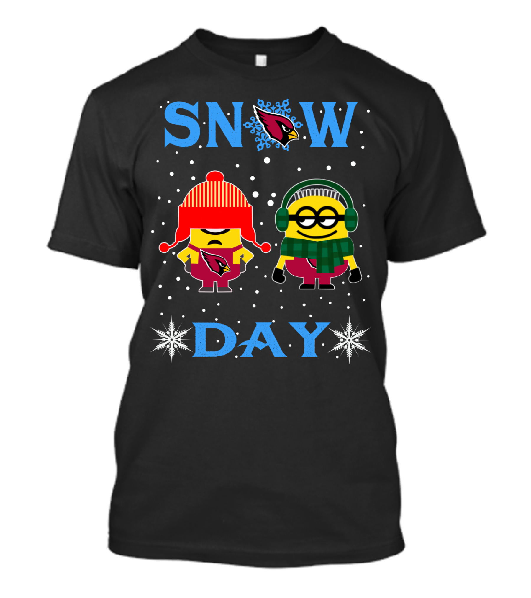Snow Day Arizona Cardinals Minions Holiday Theme T-Shirt