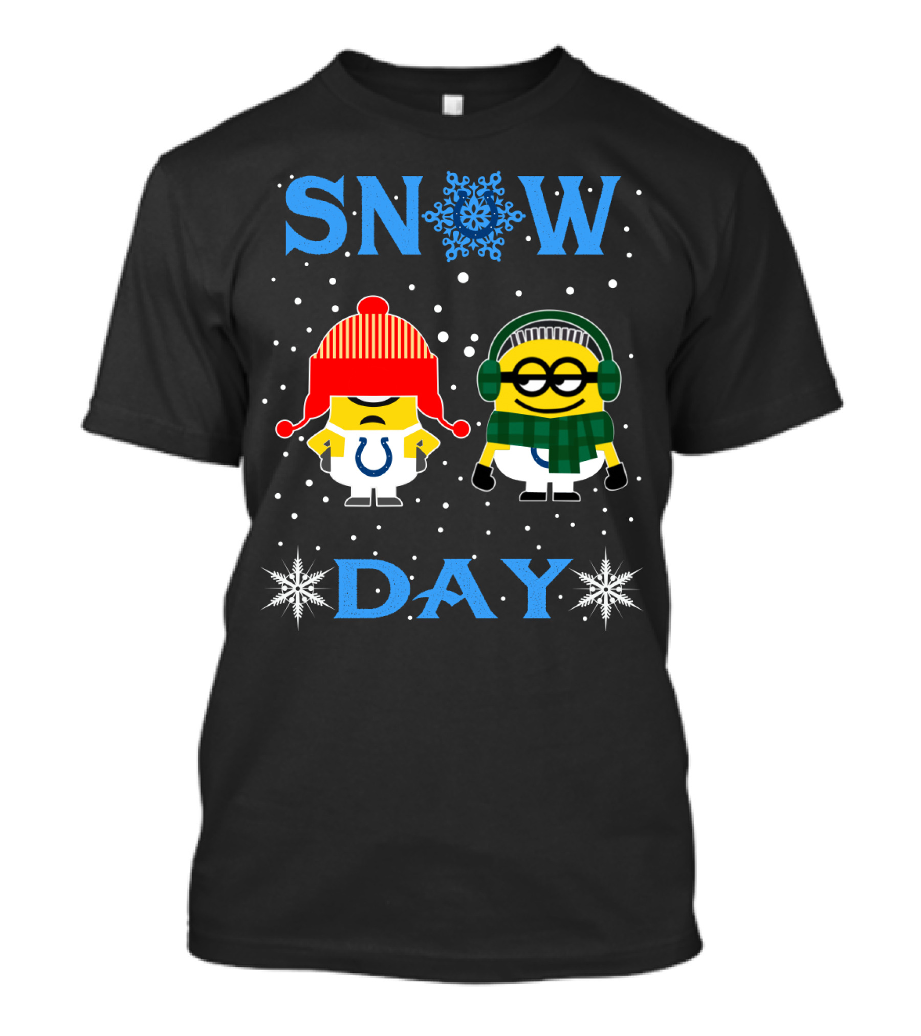 Indianapolis Colts Snow Day Minions Winter Scene T-Shirt