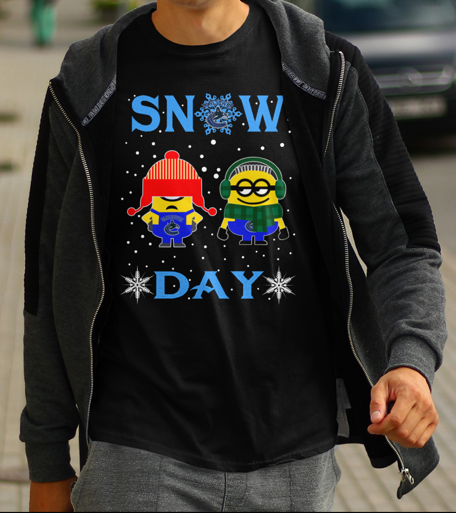Snow Day Vancouver Canucks Minions Winter Style T-Shirt