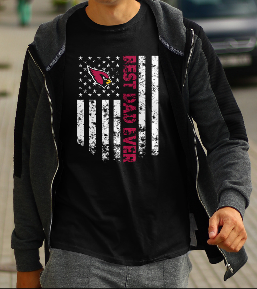 Arizona Cardinals Best Dad Ever Flag T-Shirt
